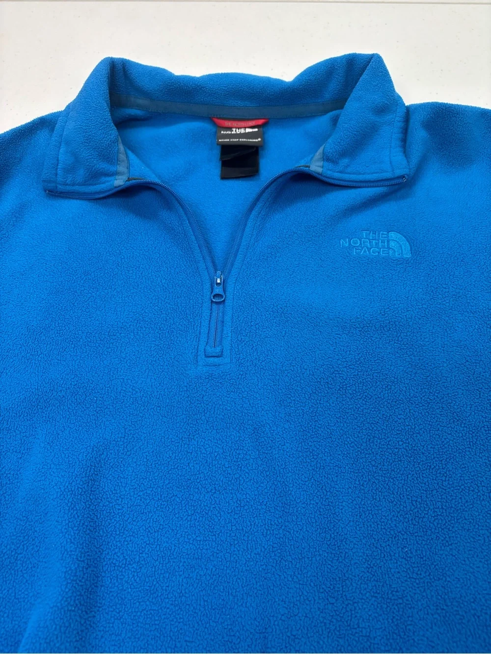 THE NORTH FACE POLARTEC QUARTER ZIP PULLOVER FLEECE  JACKET MEN LARGE BLUE